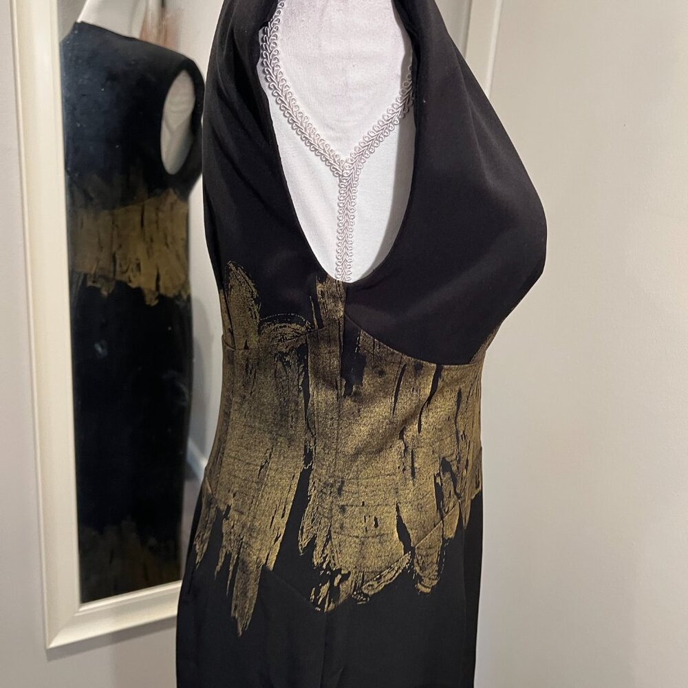 BCBGMaxAzria Black Maxi Dress with Gold Accent - Picture 8 of 14